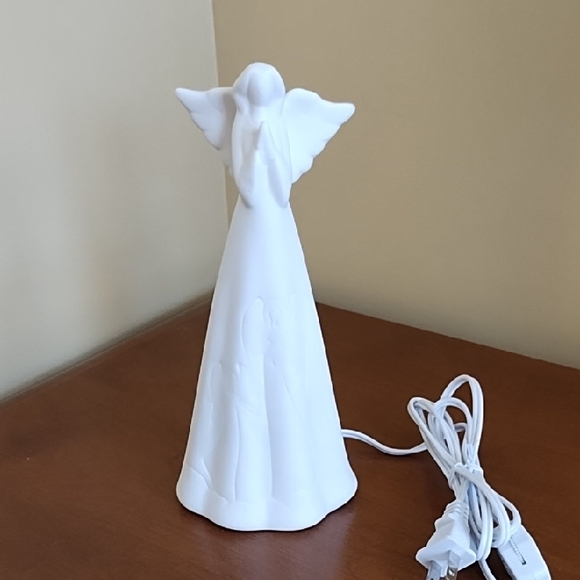 Ceramic Angel Nightlight 9 Inches Tall 4.5 Foot Cord Electric White - Picture 2 of 7